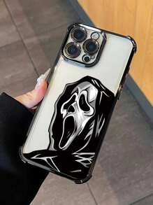 1 pieza Funda protectora de TPU a prueba de golpes con calavera de estilo Halloween/Diablo enchapada para iPhone 17 Pro Max/Air 16 Pro Max/16 Pro/16/15 Pro/15/13 Pro Max/12 Pro Max/15 Pro Max/14 Pro Max/13 y Galaxy S25 Ultra/Galaxy S24 Ultra/Galaxy S23/Galaxy S22/Galaxy S21