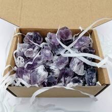 10 Pcs Amethyst Crystal Rough Stone Natural Purple Gemstone Block Bulk Asymmetrical Small Raw Rock For Tumbling Crystal DIY Jewelry Making Rolling Ornaments Fish Tank Aquarium Terrarium Vase Filler Festival Gift For Girl Woman - Purple - View 4