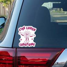 1 buc autocolant sarcastic amuzant cu Lobotomie, umor negru pentru sticlă de apă, autocolant umoristic pentru laptop pentru auto-exprimare anti-inspirațională, autoadeziv lucios și impermeabil durabil pentru pahare, notebook-uri și telefoane, cadou amuzant pentru prieteni, piesă de artă cu care te poți identifica și cu cultura alternativă, accent declarativ pentru obiecte personale