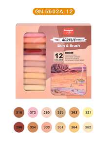 12/24pcs/Set Dual-Head Skin Tone Acrylic Markers - Straight Liquid Ink Markers, Soft Tips And Hard Tips, Vibrant Colors, Stackable, Good For Painting, DIY Graffiti Art Drawing Pen Supplies For Creative Projects