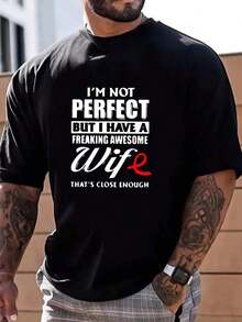 ZIVRE Men's T-Shirts For Men, Slogan Graphic Tee - Black - View 7