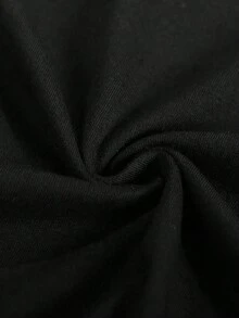 女士休闲乌鸦字母印花无袖背心，夏季黑色 - 黑色 - 查看 3