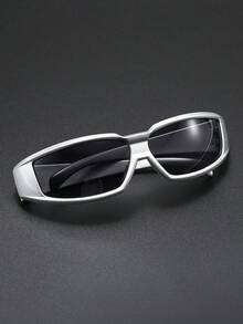 1pc Retro Y2K Fashion Fashion Glasses - Silver - View 2