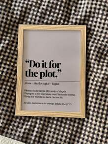 1pc Unframed Dictionary Definition Print | Digital Download | Minimalist Wall Art | "For The Plot" Themed Girl's Room Decor | Dorm Poster - Multicolor - View 5