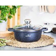 MARBEL POT WITH GLASS LID - Black - View 1