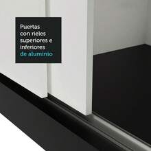 Ropero Madesa Lyon Plus 3 Puertas Corredizas 4 Cajones Color Negro y Blanco Armario para Dormitorio - Negro y Blanco - Ver 8
