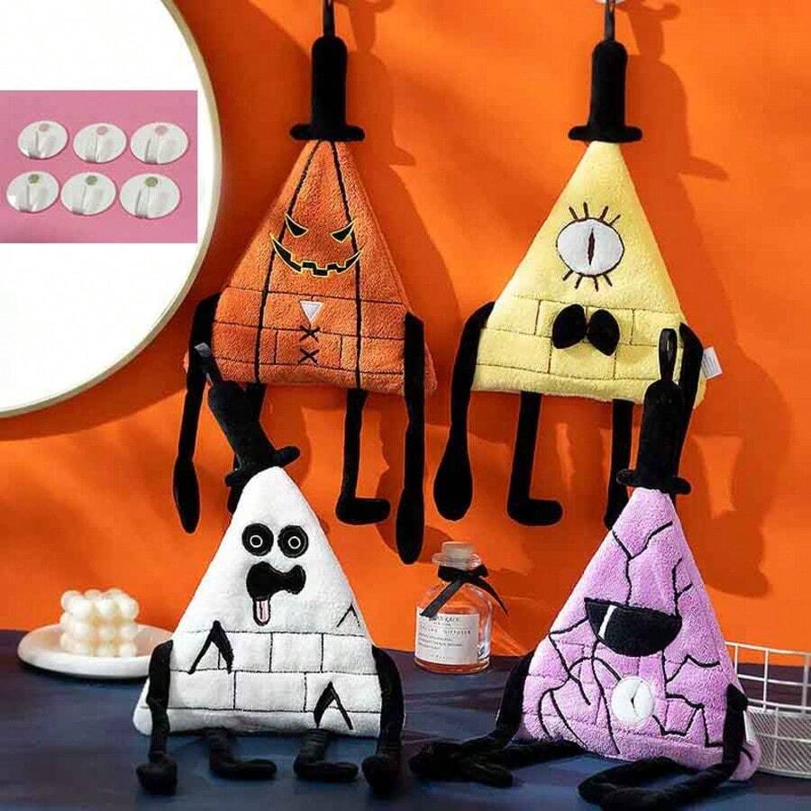 2 件万圣节卡通鬼手巾，珊瑚绒材质，吸水挂手巾，厨房清洁布，万圣节装饰手巾，适用于浴室、家居用品、浴室水槽毛巾、厨房浴室厨房装饰