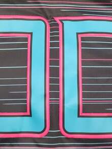 Jersey Baseball Pria Bordir Nama & Nomor Kustom, Warna Hitam Miami, Kerah V, Kemeja Lengan Pendek Kancing Depan yang Dipersonalisasi untuk Olahraga Musim Panas - Hitam - View 5