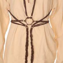 Cinturón de cruz de ogro vikingo para mujeres, cinturón de cuerda largo medieval para bruja nórdica chamánica pagana, accesorio de circo para Halloween