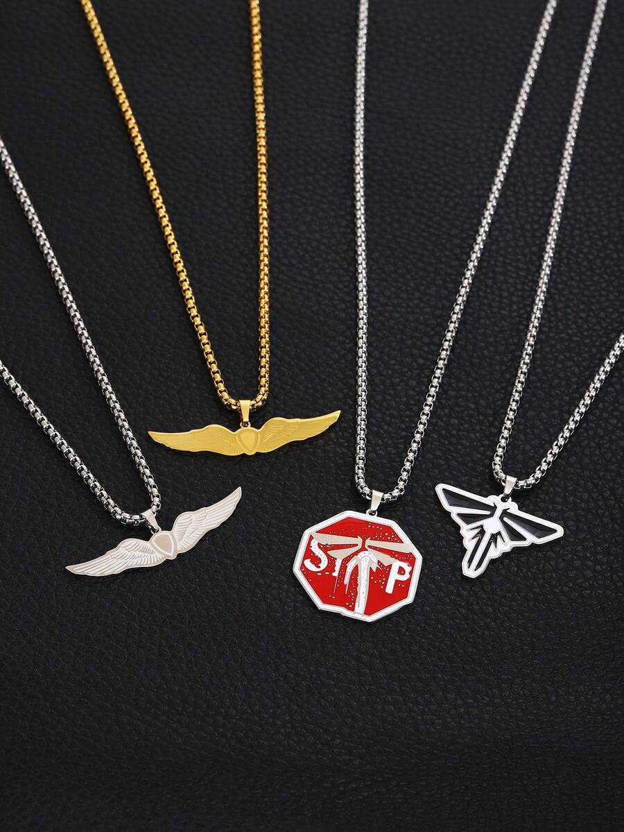 1 件《最后生还者 2》男士手链，萤火虫翅膀虫草真菌/感染警告标志项链，角色扮演珠宝，TLOU 粉丝必备，Ellie & Joel 爱好者的完美礼物 - 1件最後的生還者手繩 - 查看 1