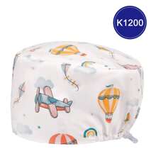 1pc Adjustable Polyester Cartoon Rabbit Print Protective Cap, Comfortable For Medical, Research, Office, Home Use, All Seasons