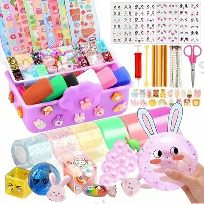 夜光荧光纳米胶带、纳米胶泡泡糖膏状胶水DIY套装、剪贴簿套装、夜光胶带套装、DIY手工、夜光贴纸、夜光颜料、夜光贴花 - 耐用塑料材质，夜间装饰和创意项目，高粘性，儿童最佳礼物