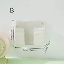 Organizador multifuncional montado en la pared para mandos a distancia y teléfonosóviles - 2 piezas blancas - Ver 3