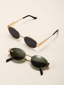 4 pièces / 3 pièces / 2 pièces / 1 pièce Lunettes de mode ovales en métal de style rétro européen et américain, lunettes en forme de diamant, lunettes semi-circulaires, style rétro populaire et polyvalent, convenant aux hommes et aux femmes, pour les vacances, les loisirs, les accessoires de plage, l'utilisation quotidienne et les activités de plein air pour les vacances d'été à la plage, les sorties, les voyages