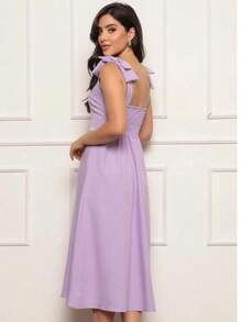 Women's Midi Dress With Bow Detail On The Shoulder In Tailoring