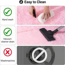 Fluffy Modern Area Rugs For Living Room Bedroom,Plush High Pile Purple Rug For Kids Girls Room Nursery Home Decor, Upgrade Non-Slip Girls Bedroom Soft Indoor Rug - 粉色 - 查看 9