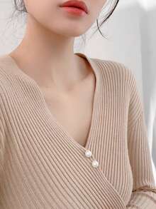 10 件多用途无缝纽扣、衬衫防曝光按扣、经典高端黑白珍珠纽扣、免钻多功能胸针、DIY 装饰按扣 - 彩色 - 查看 3