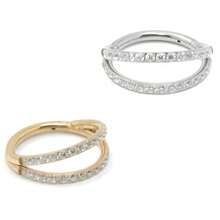 Argola Dupla de Piercing Dubhe com Zircônias - Feito em Titânio, Seguro para Pele Sensível - Kit 2-Prata - Visão 5