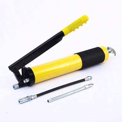 Small Manual Zipper Grease Gun With Dual Zipper Push Rod Modes, Reloading Can Be Completed In 10 Seconds; Bearings, Hinges, And Excavator Pins Are Lubricated With One Press; No Soreness In Hands After Long-Term Holding; Tail Rotating Exhaust Valve, One-Handed Pressure Relief With Zero Leakage