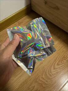 50 piezas Bolsas de regalo con diseño láser arcoíris en varios tamaños, bolsas con cremallera reutilizables con diseño autosellante láser-arcoíris, adecuadas para bolsas de caramelos para pequeños negocios y bolsas de muestra con ventana frontal, bolsas autosellantes, bolsas de caramelos para regalos de festivales, Navidad