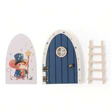 1 Sets Wooden Cartoon Fairy Tale Door, Mini Ladder Decoration Fairy Tale Door Ornaments, Colorful Heart-Shaped Fairy Tale Door Home Decoration Ornaments, Commemorative Photo Props, Christmas, And Birthday Gifts Christmas Decorations Room Decor