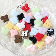 20/30/50 piezas Botones pequeños con diseño de flores de dos ojos con apariencia cerámica y brillo, botones decorativos para camisa, chaqueta, costura a mano, accesorios DIY de aplicación - Multicolor - Ver 7