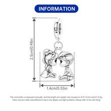 CYCUFF Mặt dây chuyền mạ bạc, thiết kế dễ thương hình đôi bạn thân bé trai và bé gái, thích hợp để tự làm vòng tay, dây chuyền, quà tặng sinh nhật hoặc quà tặng cho nữ giới lý tưởng. - Bạc - Xem 4