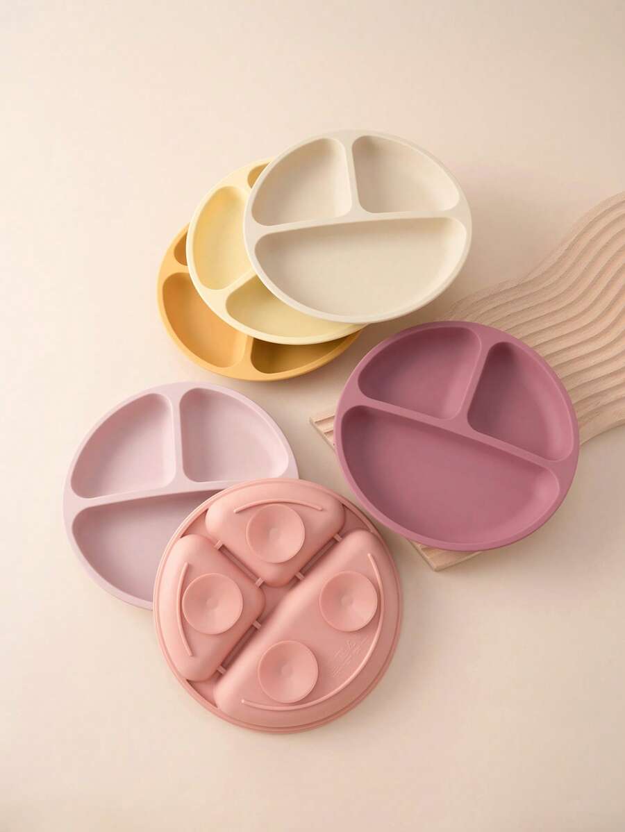 PopLittleOne 1pc Baby Sucker Silicone Dining Plate Children Dishes Suction Toddle Training Tableware Kids Feeding Bowls Baby Stuff