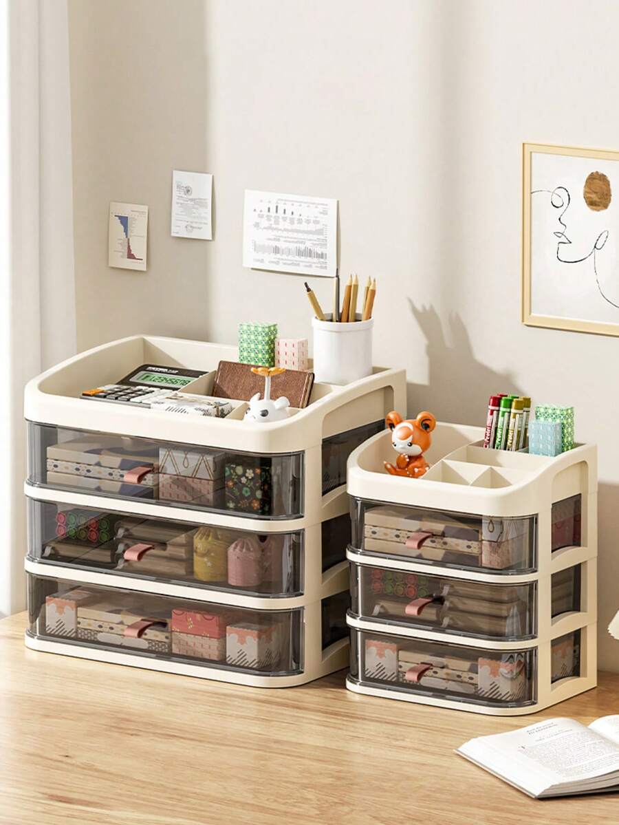 1 szt. Przezroczyste, składane pudełko do przechowywania, minimalistyczna szuflada na biurko, pudełko do przechowywania i eksponowania na biurku, organizer na kosmetyki i biżuterię, pudełko do przechowywania w szufladzie na kosmetyki do łazienki, pudełko do przechowywania artykułów higieny osobistej, uchwyt na małe akcesoria, gumki do włosów, gumki do włosów, biżuterię