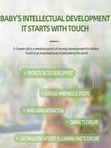 1 本栩栩如生的动物触感布书，卡通熊猫抗撕裂，婴儿启蒙有趣的认知图画书，教育早教玩具，男孩和女孩的圣诞节/万圣节/生日礼物