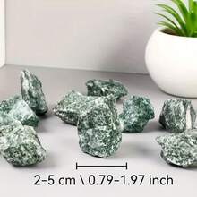 10 PIEZAS de piedras naturales en bruto, cristales crudos, minerales y especímenes de rocas con manchas verdes para colección, decoración del hogar, acuario, terrario, florero, regalos de festival para niñas y mujeres - Verde - Ver 2