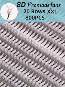 800 Stück 20 Reihen XXL Tablett Volumen 3D 4D 5D 6D 8D 10D 2D handgefertigte russische Volumen Promade Volumen Fächer Ultra-Schnell schmale spitze scharfe dünne Basis importierte koreanische PBT Faser Ultra dunkel weich C D Locken 8-15mm vorgefertigte Fächer Wimpernverlängerungen Premium Profi