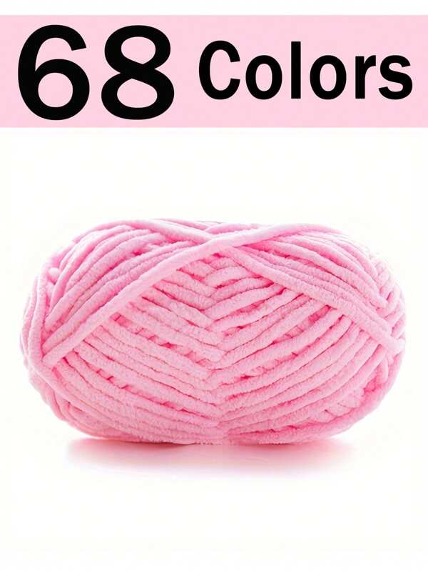 1/2pcs Velvet Soft Yarn, 50g/Pc, 60m/Pc, Handmade DIY Knitting Medium Chunky Yarn Popsicle Yarn, Bulky Polyester Soft Knitting Yarn, Suitable For DIY Crafts, Suitable For Knitting And Crocheting Scarves, Hats, Shoes, Bags, Cushions, Dolls, Blankets, Slippers