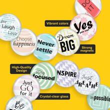 Super Cute Fridge  Locker Magnets  12 Glass Magnets With Vibrant Colors  Strong Hold For Photos, Notes, Recipes  Aesthetic Refrigerator Decoration  Perfect For School  College Locker - 可愛的恐龍 - 查看 2