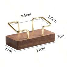 1PC Walnut & Beech Wood Business Card Holder - Premium Solid Wood Desk Organizer For Office/Executive Gift,For School Supplies,Back To School - Multicolor - View 8