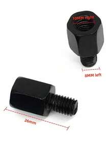 Black Mirror Adapter M10 M8 10MM 8MM Motorcycle Scooter Rearview Mirrors Adapters Right Left Hand Thread Conversion Bolt Screws 1pc - Black - View 9