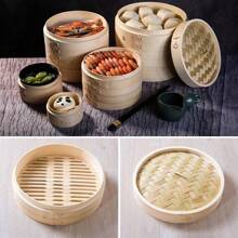 Bamboo Steamer Basket With Lid Dumpling Steamer Basket Chinese Steamer Basket Bamboo Steamer For Cooking Bao Buns Steam Basket, Family Dinner Supplies, Party Supplies