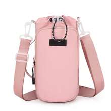 1pc Portable Water Bottle Bag, Crossbody Water Cup Holder With Adjustable Strap, Multifunctional Pouch For Travel, Hiking, Cycling With Phone Pocket