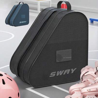 Bolsa para sapatos de patinação, adequada para guardar patins de gelo, patins em linha e patins de quatro rodas para adolescentes e adultos, feita de material respirável, com alça de ombro ajustável.