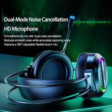 AOC GH120 職業級電競耳機 輕量化頭戴無壓感 全指向降噪麥克風清晰通話 50mm單元+RGB炫彩燈效 - 白色 - 查看 4