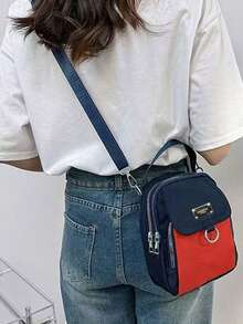 Nuevo estilo de bolso bandolera para damas, diseño de hombro, de moda para mujeres, adecuado para el uso de teléfonos móviles, ligero y compacto, multicapa. - Multicolor - Ver 8