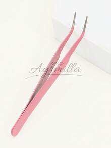 Rose Red Minimalist Eyelash Tweezers, Straight And Angled Tip Design, Two Tip Options, Precision Crafted, Easily Meets Various Needs. Thickened Steel, High Hardness, Good Elasticity, Durable. Comes With Protective Cap To Avoid Hand Injury. Comfortable Fit. - Hot Pink - View 9