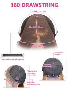 13*6 Lace Front Wigs Brown Long Straight Synthetic Wig For Daily Party Hallowen Wear