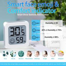 1个/3个迷你家用除湿温度计，紧凑型数字室内温湿度监测器，带大液晶显示屏，电池供电，适用于家庭、青少年房间、宠物房、汽车和办公室。