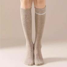 1/2/3/4双装女士过膝袜，保暖内衬，中筒袜，冬季保暖睡袜，舒适