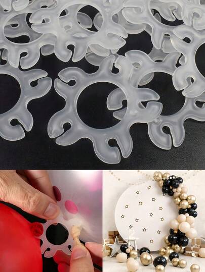 5/20/40/50/100 Pcs Balloon Clips, Balloon Arch Frame Connectors, Balloon Linking Clips, Balloon Glue Dots Set, For Decorating Balloon Arches, Columns, Suitable For Wedding, Birthday, Party Balloon Decoration, Reusable Plastic Balloon Clips With Multi-Purpose Rings, Applicable For Valentine's Day, Wedding, Birthday, Halloween, Christmas Balloon Accessories
