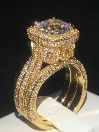 3 Pcs/Set Romantic Cubic Zirconia Ring For Women For Mother's Day Gift Party Jewelry