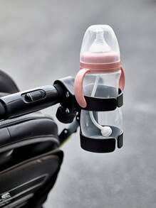 1个/款式可选婴儿推车/轮椅杯架，带手机支架 - 耐用ABS材质，黑色 - 适合父母、护理人员和轮椅使用者 - 通用兼容性 - 送给新手父母和老人的完美礼物（螺丝式设计，可开合调节松紧度；杯架槽宽8.6厘米，高9.5厘米；请勿放置高度超过23厘米的杯子，以免不稳而掉落）