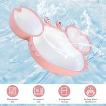 Ai Bei Parent Co. Divided Unbreakable Silicone Baby And Toddler Plates - Non-Slip - Dishwasher And Microwave Safe - Silicone - 粉色 - 查看 8