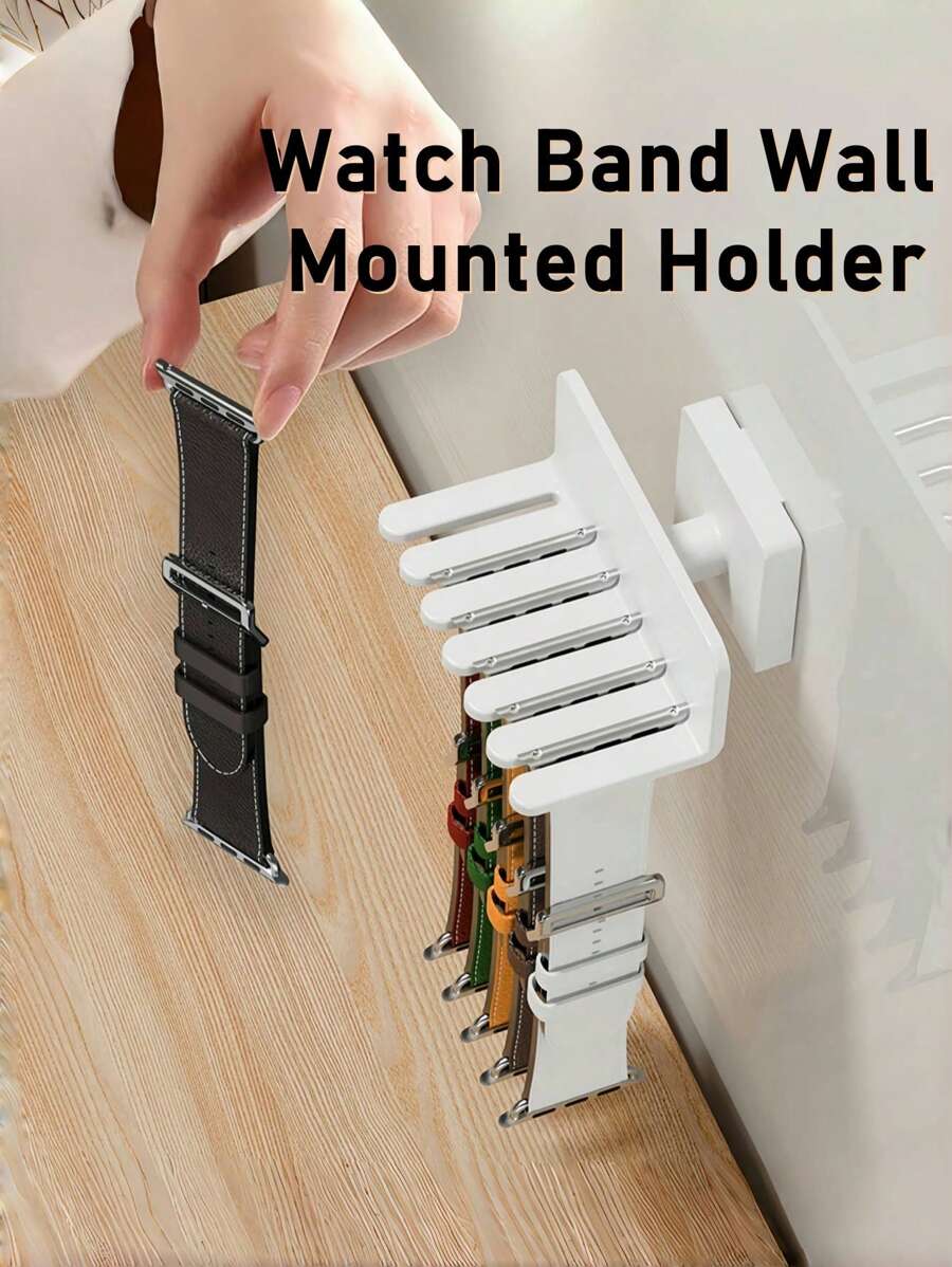壁挂式支架兼容 表带支架表带收纳架，兼容三星壁挂式表带悬挂收纳整理架表带兼容 桌面悬挂展示架底座支架适用于 表带架多功能硅胶插座展示和墙壁收纳架，适合所有品牌，适用于智能手表的表带收纳架 - 均碼 - 查看 1